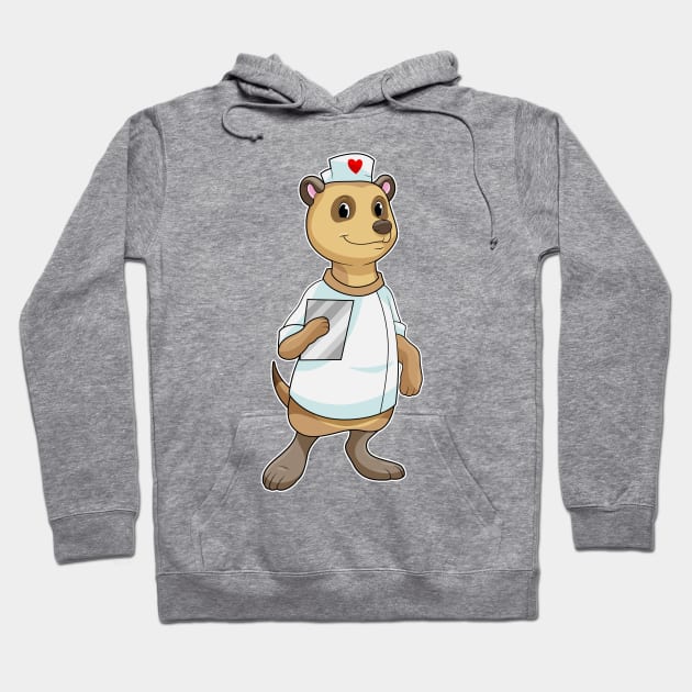 Meerkat as Nurse with Heart Hoodie by Markus Schnabel